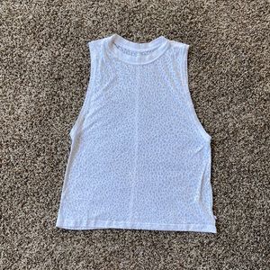 Lululemon Muscle Tank Top White Leopard Print